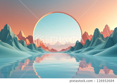 3D rendering landscape scene background 116932684
