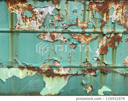Background texture of scratched rusted steel with peeling paint Background texture of scratched rusted steel with peeling paint 116932876