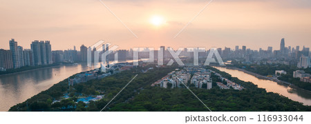 Aerial view of landscape in Guangzhou city, China Aerial view of landscape in Guangzhou city, China 116933044