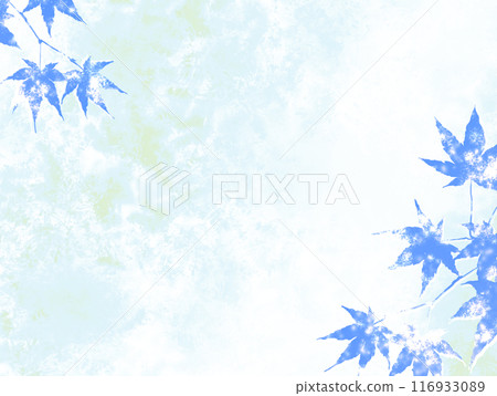 淺藍色背景和秋天的落葉 116933089