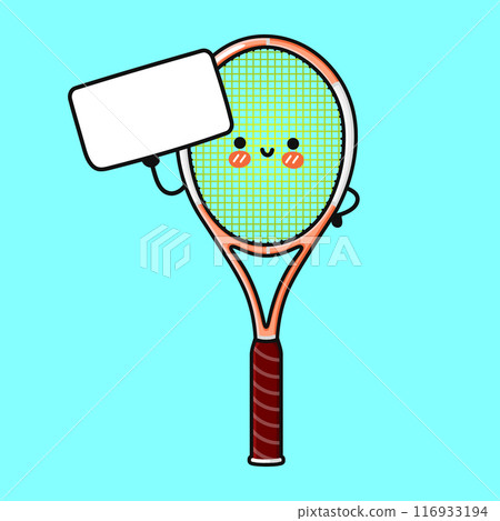 Cute funny Tennis racquet with poster 116933194