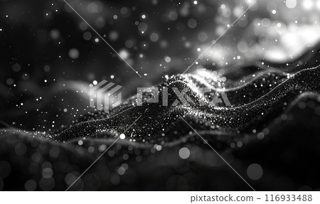 Illustrate a series of thin white lines over a black background, creating a subtle yet complex pattern, Generate Ai 116933488