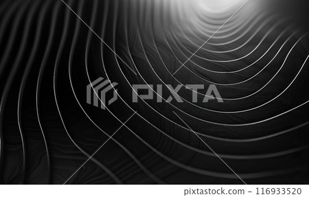 Illustrate a series of thin white lines over a black background, creating a subtle yet complex pattern, Generate Ai Illustrate a series of thin white lines over a black background, creating a subtle yet complex pattern, Generate Ai 116933520