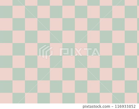 Pastel pink and green checkered wallpaper material 116933852