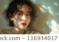 沐浴在明亮燈光下的女人 116934017