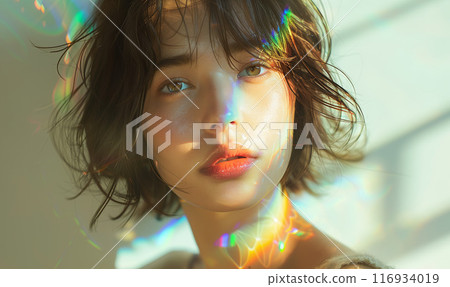 沐浴在明亮燈光下的女人 116934019