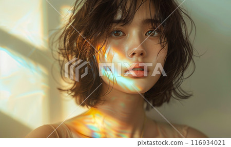 沐浴在明亮燈光下的女人 116934021