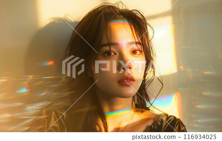 沐浴在明亮燈光下的女人 116934025