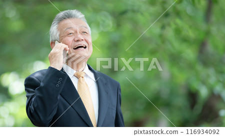 Business Senior Smartphone Call 116934092