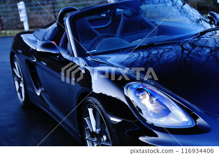 shiny black open car 116934406