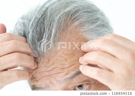 Senior men hair care hairline Senior men hair care hairline 116934518