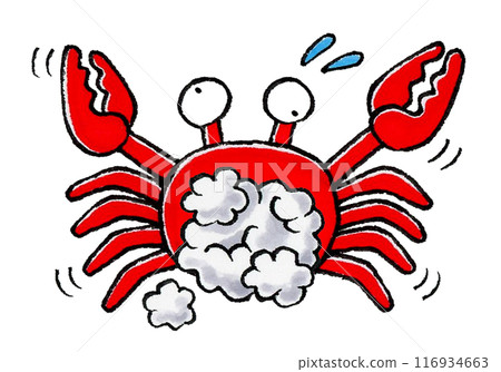 Crab blowing bubbles 116934663