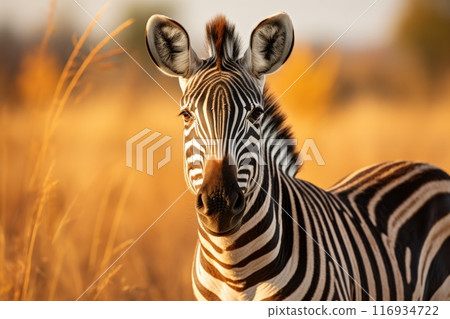 Majestic zebra. capturing the thrilling beauty of a zebra on an exciting safari adventure 116934722