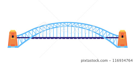 Sydney Harbor Bridge - modern flat design style single isolated image 116934764