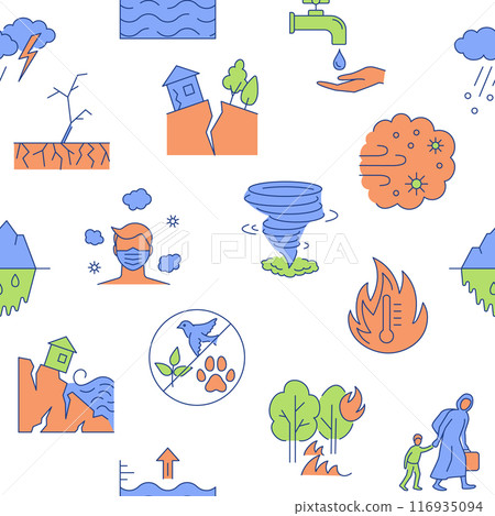 Climate change consequences seamless pattern Climate change consequences seamless pattern 116935094