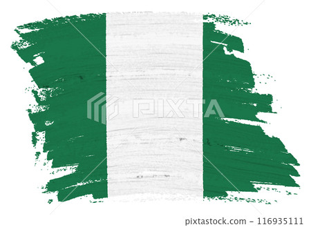Nigeria flag paint splash brushstroke Nigeria flag paint splash brushstroke 116935111