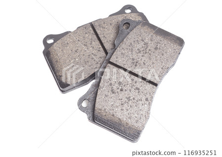 Auto brake pads isolated on white background Auto brake pads isolated on white background 116935251