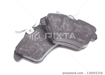 Auto brake pads isolated on white background 116935258