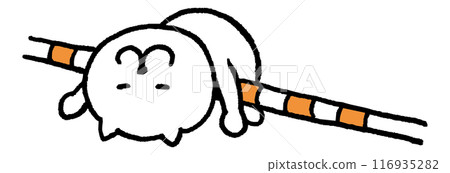 A cute white cat character with narrow eyes playing various sports A cute white cat character with narrow eyes playing various sports 116935282