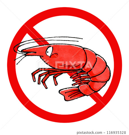 Shrimp prohibited sign Shrimp prohibited sign 116935328