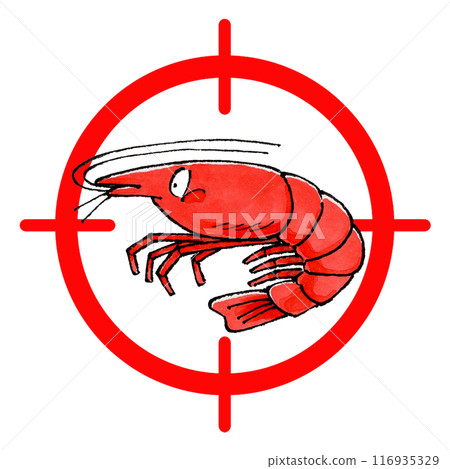 Shrimp target mark Shrimp target mark 116935329