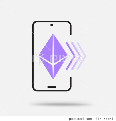 Ethereum crypto smartphone transfer icon 116935561