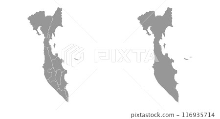 Kamchatka Krai map, administrative division of Russia. Vector illustration. Kamchatka Krai map, administrative division of Russia. Vector illustration. 116935714