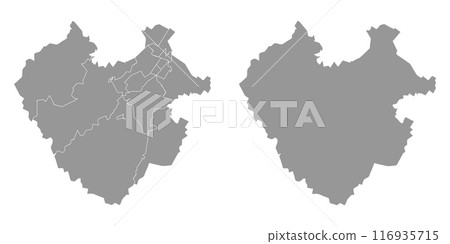 Karachay Cherkessia map, administrative division of Russia. Vector illustration. 116935715