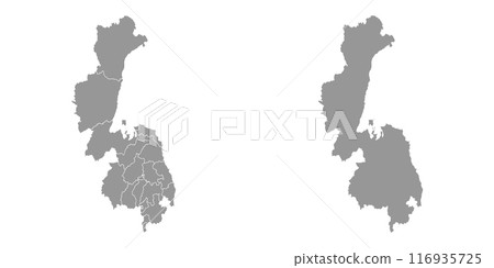 Khabarovsk Krai map, administrative division of Russia. Vector illustration. Khabarovsk Krai map, administrative division of Russia. Vector illustration. 116935725