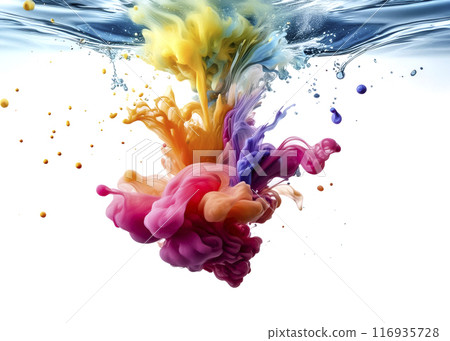 CG material: Image of paint dropped into water 116935728
