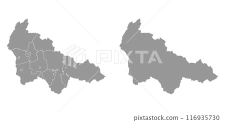 Khanty Mansi Autonomous Okrug map, administrative division of Russia. Vector illustration. 116935730