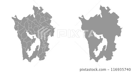 Krasnodar Krai map, administrative division of Russia. Vector illustration. 116935740