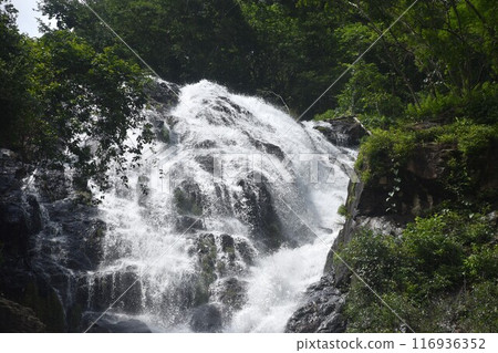 landscape of Sarika big waterfall in forest travel location on Thailand 116936352