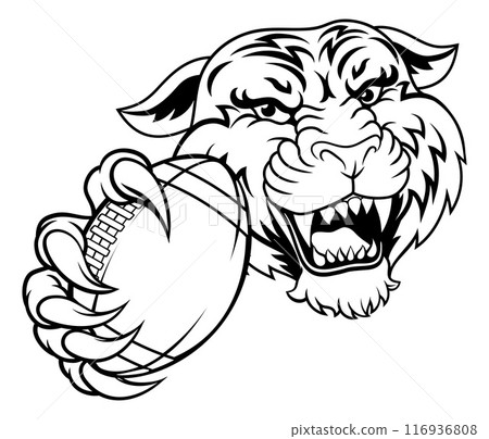 Tiger American Football Sports Team Animal Mascot Tiger American Football Sports Team Animal Mascot 116936808