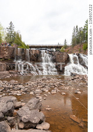 Views of Gooseberry falls on a cloudy day in Duluth, Minnesota Views of Gooseberry falls on a cloudy day in Duluth, Minnesota 116937222