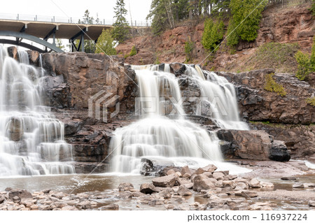Views of Gooseberry falls on a cloudy day in Duluth, Minnesota Views of Gooseberry falls on a cloudy day in Duluth, Minnesota 116937224