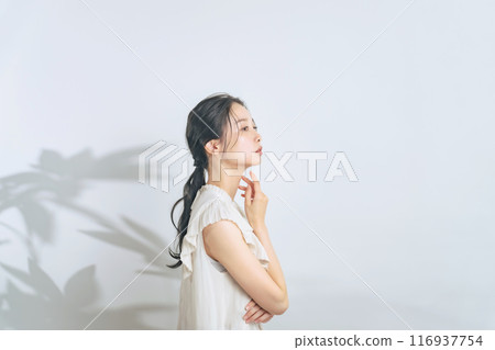 自然妝容的女人美麗的形象 116937754