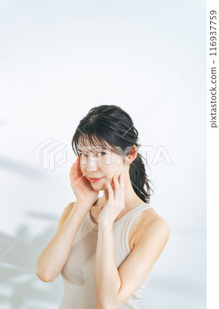 自然妝容的女人美麗的形象 116937759