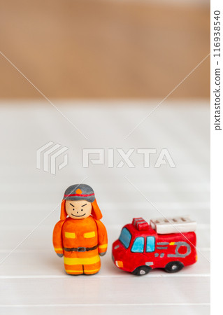 Fire engine and firefighter 116938540