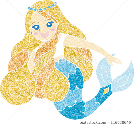 Cute mermaid princess hand-drawn illustration 116938649