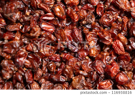 Macro Dried Red Barberry Spice Close-Up. Macro Dried Red Barberry Spice Close-Up. 116938816