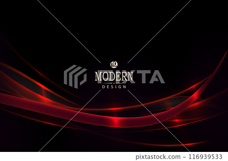 Gorgeous background with abstract wavy arcs in red 116939533
