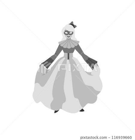Woman in Venetian carnival costume vector illustration Woman in Venetian carnival costume vector illustration 116939660