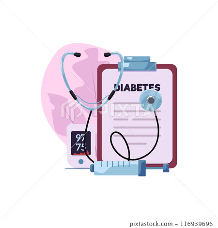 Diabetes management tools vector illustration. 116939696