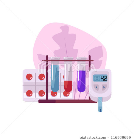 Diabetes monitoring tools vector illustration Diabetes monitoring tools vector illustration 116939699
