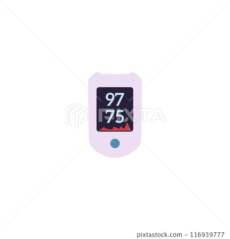 Home use medical equipment vector icon, digital sphygmomanometer, blood pressure and heart rate measurement, diagnosis 116939777