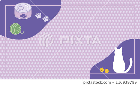 輕鬆氣氛中貓咪的背景框架圖 116939789