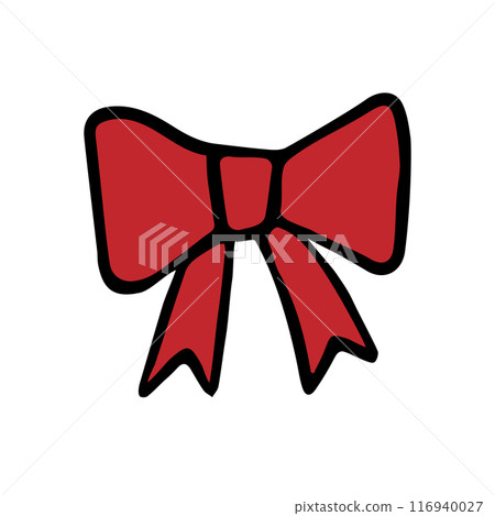 Vector hand drawn doodle sketch red bow tie 116940027