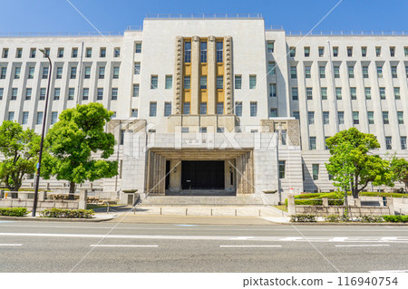 Osaka Prefectural Government Office Main Building Entrance (Modern Architecture) in Otemae, Chuo Ward, Osaka City 116940754