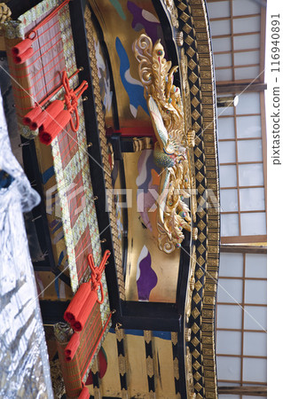 Gion Festival: Kikusui Hoko: Gables and Tenmizuhiki 1 Gion Festival: Kikusui Hoko: Gables and Tenmizuhiki 1 116940891
